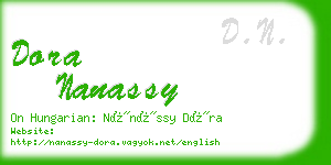 dora nanassy business card